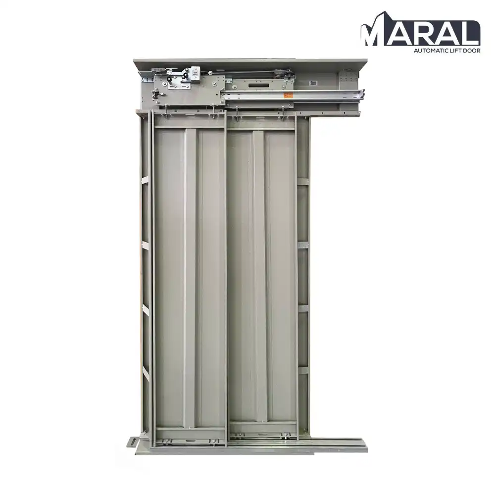 درب طبقه آسانسور ریلی تلسکوپی دو لته مارال پلاس عرض 90